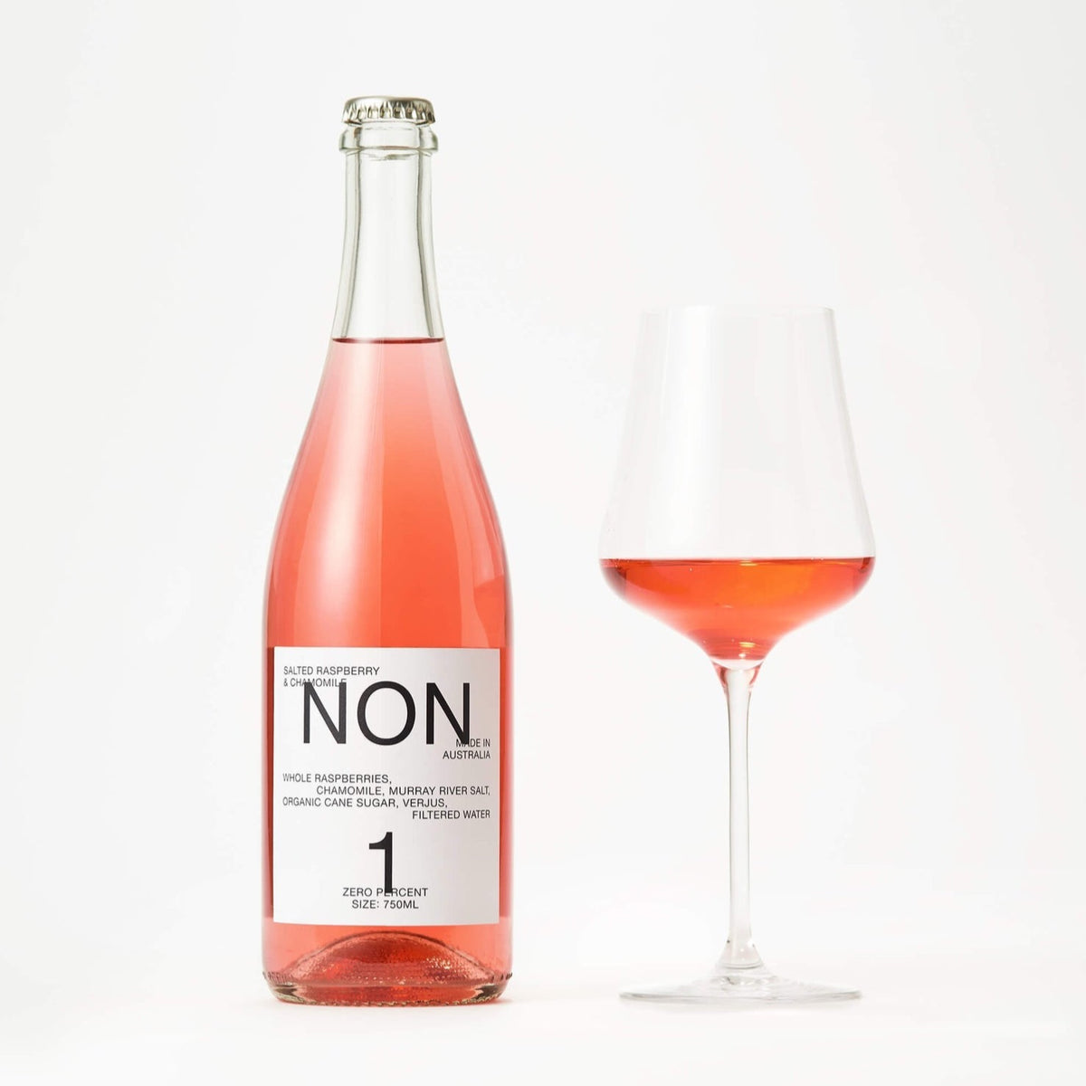 NON — 1, SALTED RASPBERRY & CHAMOMILE, wine alternative, 750 ml