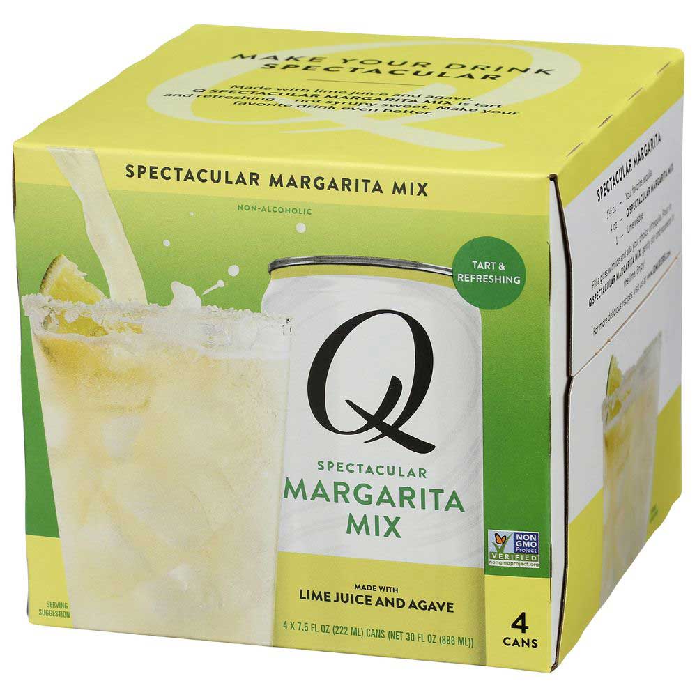 Q Margarita Mix, Spectacular, Lime Juice and Agave - 4 pack, 7.5 fl oz cans