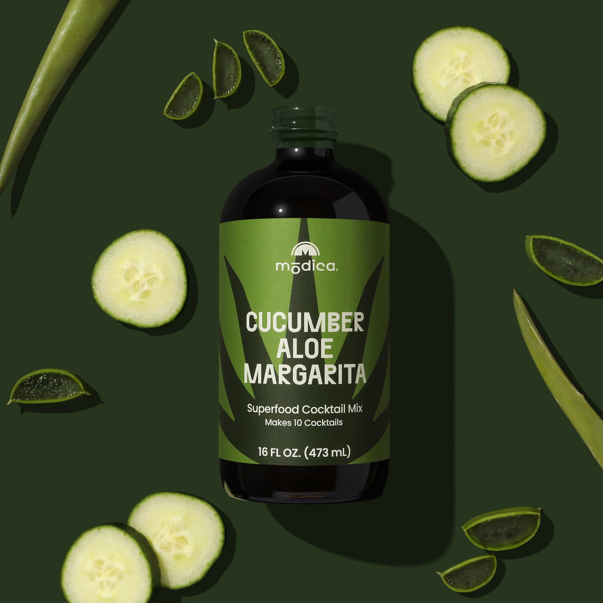 Modica — Cucumber Aloe Margarita, Superfood Cocktail Mix, 16 fl oz