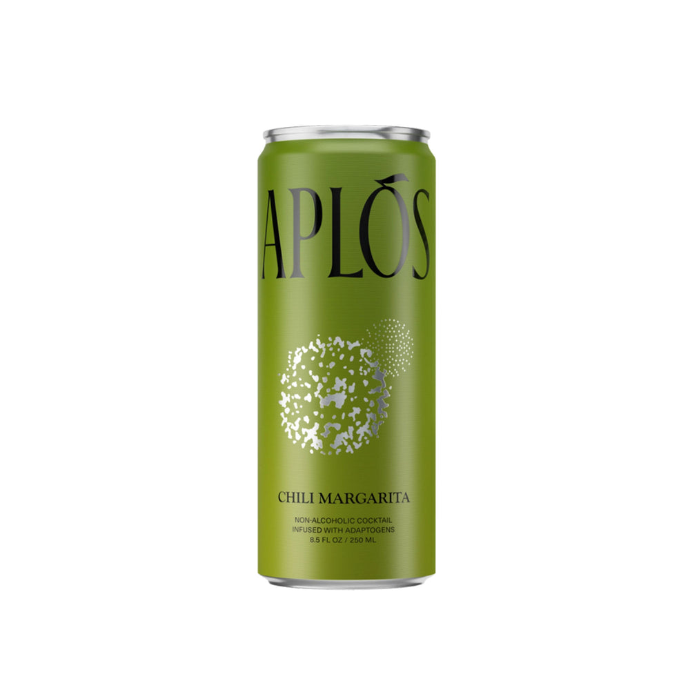 Aplos — Chili Margarita, Adaptogen Infused, Non-Alcoholic Cocktail, 4-Pack Cans