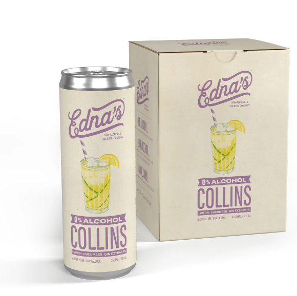 Edna’s — Collins, Alcohol-Free Cocktail, 4-Pack