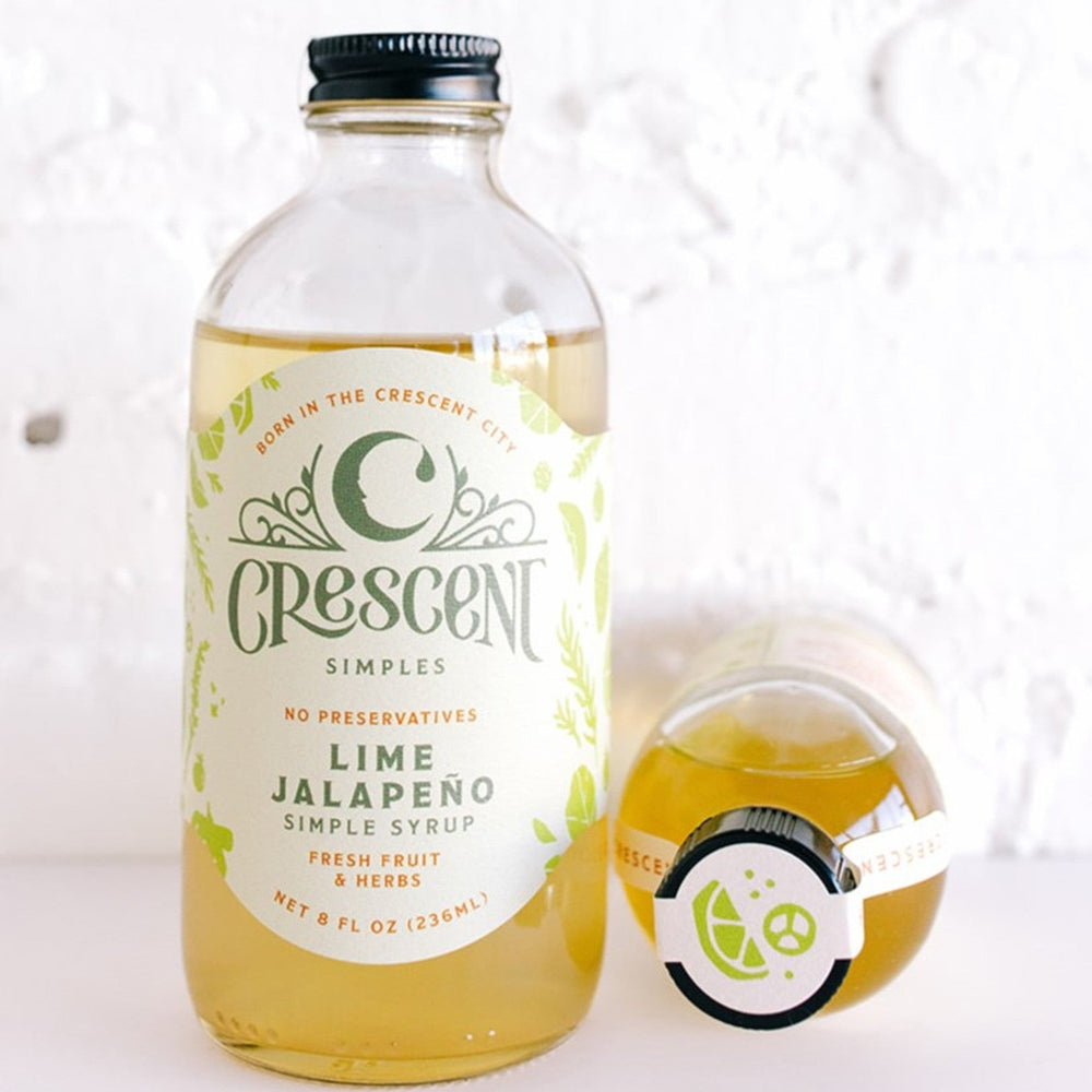 Crescent Simples — Lime Jalapeño  Simple Syrup, 8oz