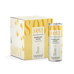 Sovi – Sparkling White, Alcohol Removed Wine, 4-pack of 250 ml of cans