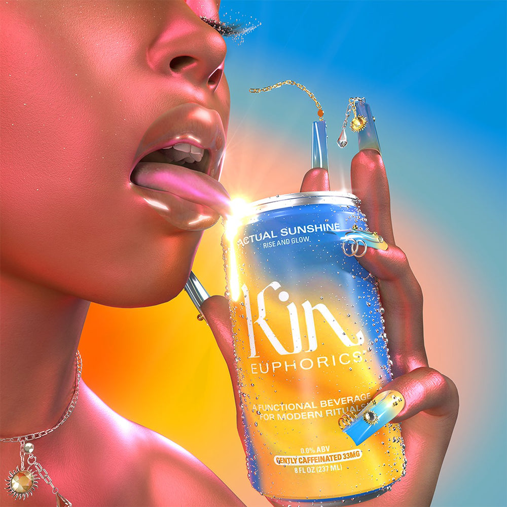Kin Euphorics — Actual Sunshine, Rise and Glow, 4 pack