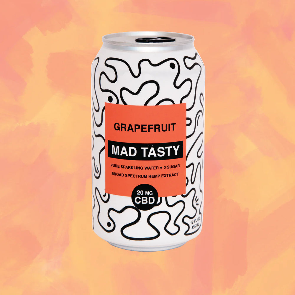 
            
                Load image into Gallery viewer, Mad Tasty — Grapefruit, CBD Sparkling Water 4-pack
            
        