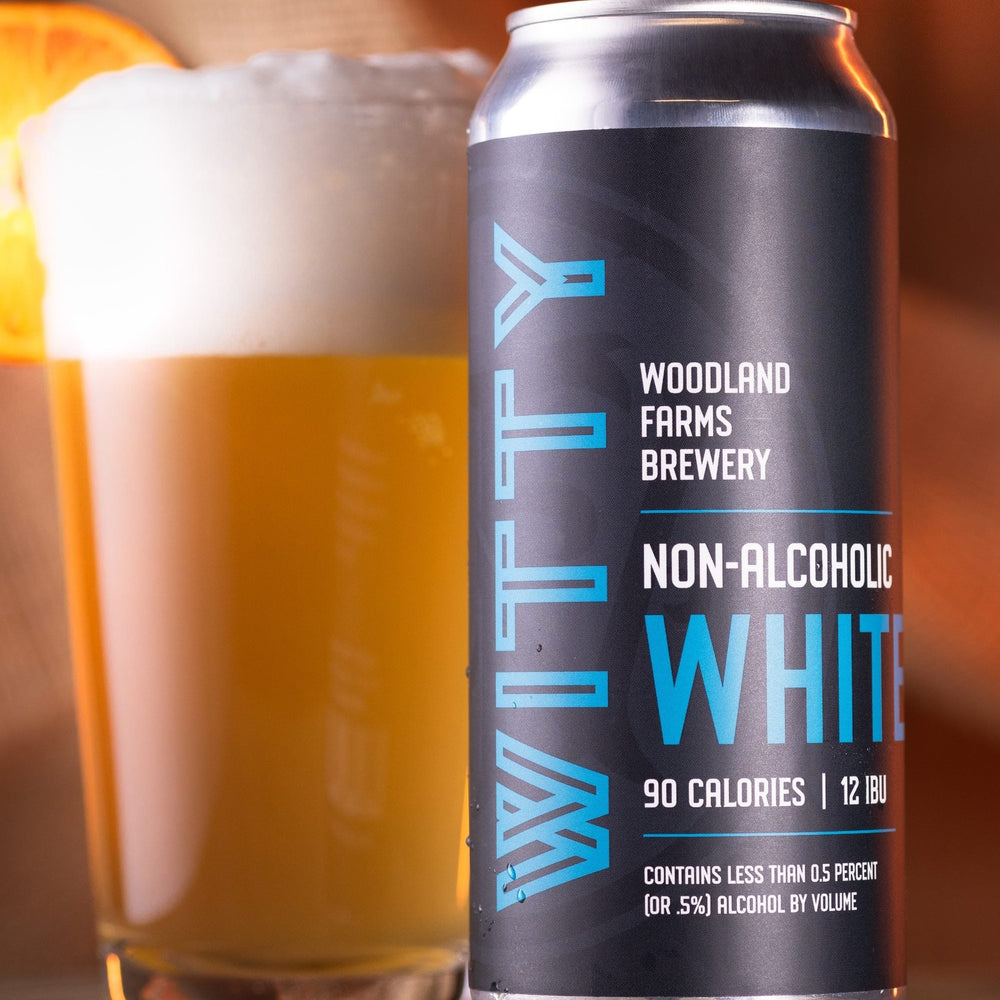 Woodland Farms Brewery — Witty, Non-Alcoholic Wheat Beer - 4-pack of 16 oz cans - Minus Moonshine | Dry Drinks And Potions