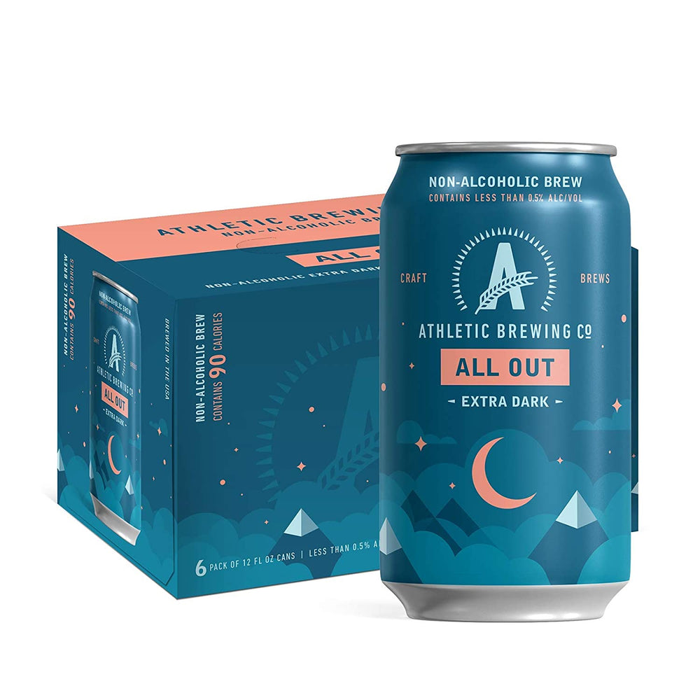 Athletic Brewing Co. — All Out, Non-Alcoholic Extra Dark, 6-pack of 12 oz cans - Minus Moonshine | Dry Drinks And Potions