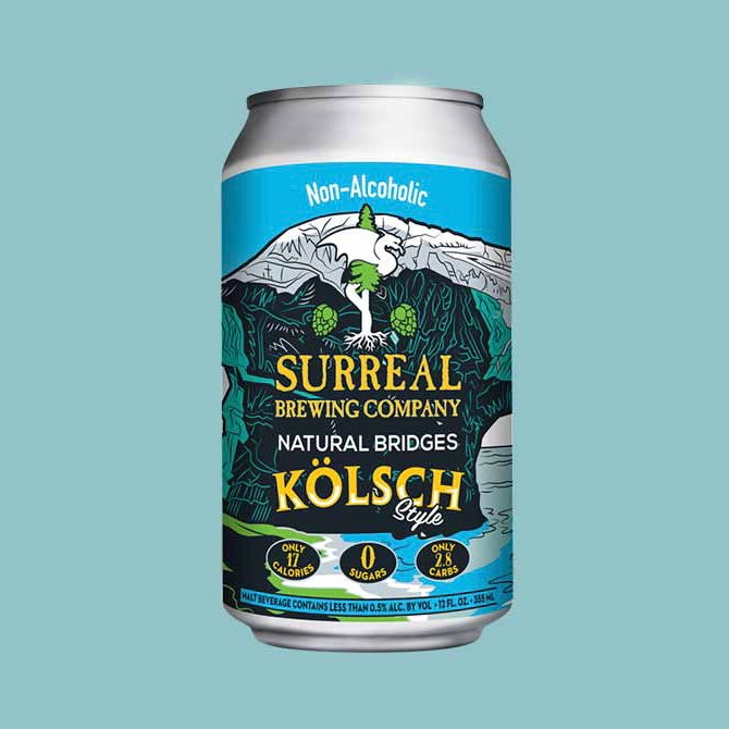 
            
                Load image into Gallery viewer, Surreal Brewing Company — Natural Bridges - Kölsch Style, 4-pack of 12 oz cans - Minus Moonshine | Dry Drinks And Potions
            
        